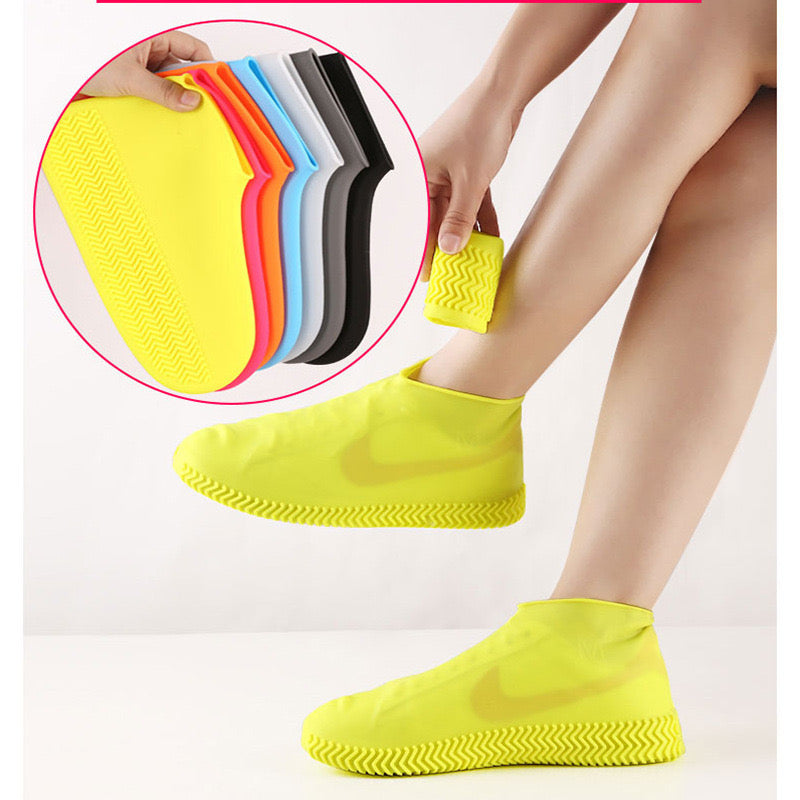 Couvre-chaussures de pluie imperméables réutilisables, couvre-chaussures en silicone,