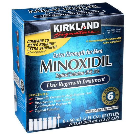 Minoxidil Pack de 6 flacons Minoxidil 5%, pousse barbe