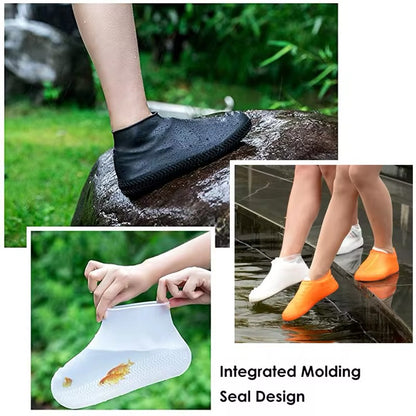 Couvre-chaussures de pluie imperméables réutilisables, couvre-chaussures en silicone,