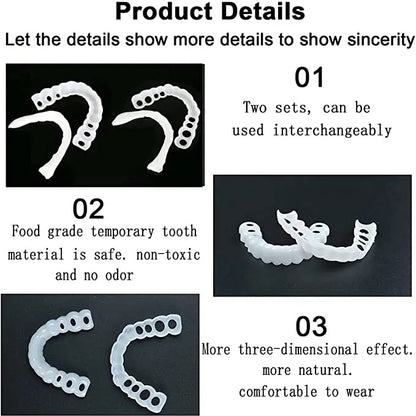 Fausse Dent en Silicone Molletonné, Ajustement Parfait