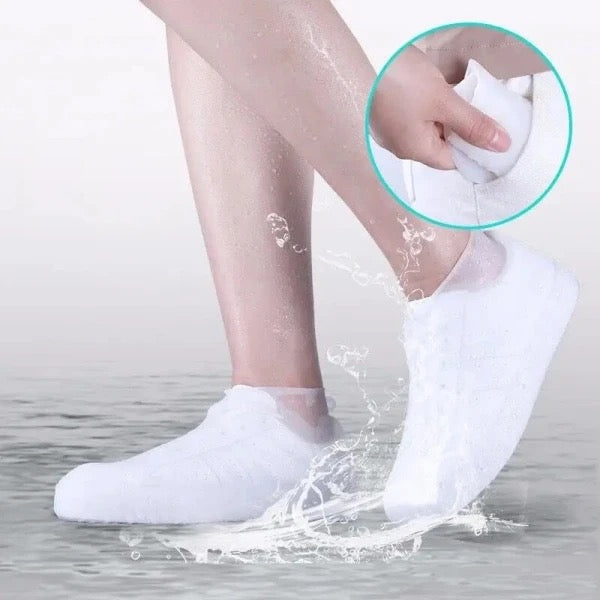 Couvre-chaussures de pluie imperméables réutilisables, couvre-chaussures en silicone,