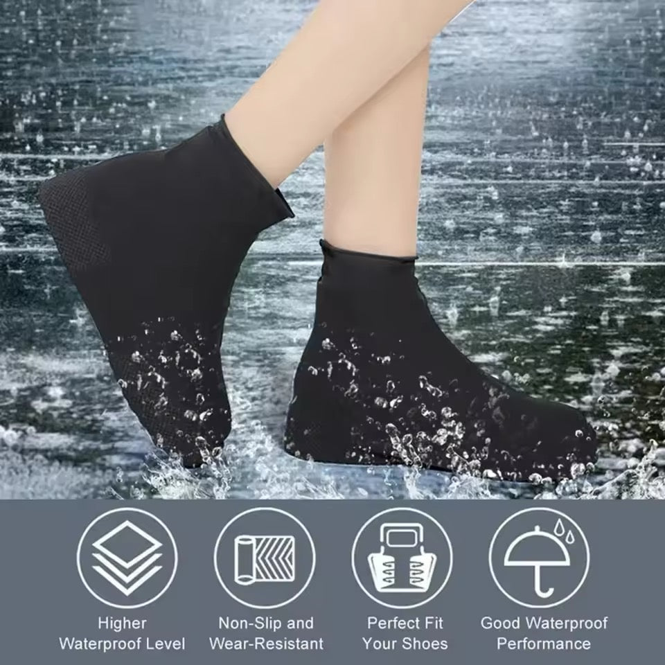 Couvre-chaussures de pluie imperméables réutilisables, couvre-chaussures en silicone,