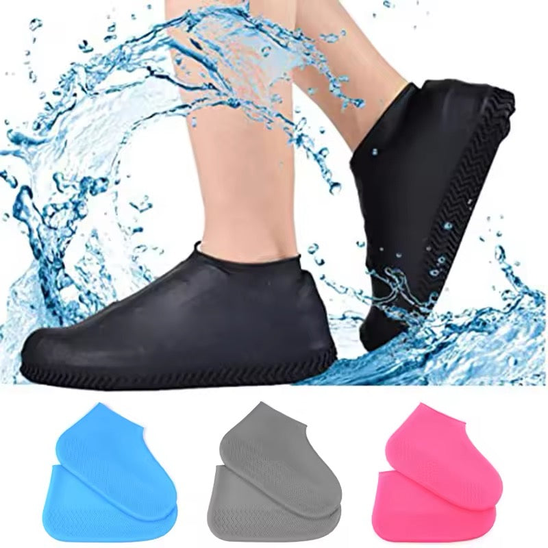 Couvre-chaussures de pluie imperméables réutilisables, couvre-chaussures en silicone,